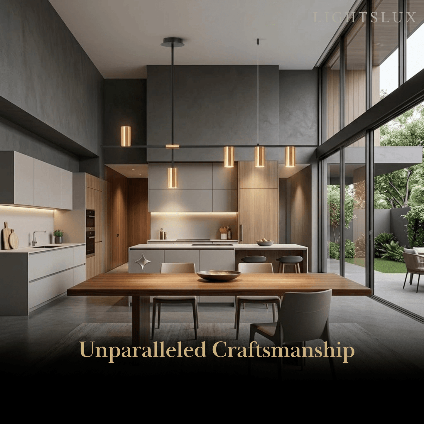 Contemporary Ceiling Light — Metal & Acrylic with Gold or Black