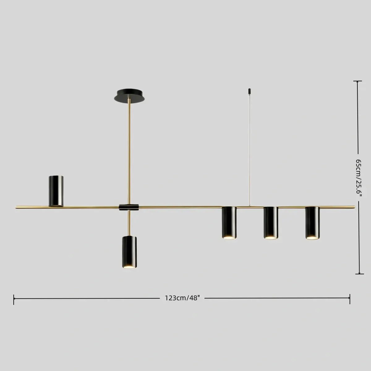 Contemporary Ceiling Light — Metal & Acrylic with Gold or Black