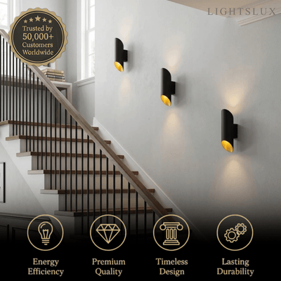 Modern Wall Lamp — Metal & Aluminum Black & Goldba