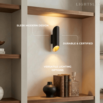 Modern Wall Lamp — Metal & Aluminum Black & Goldba