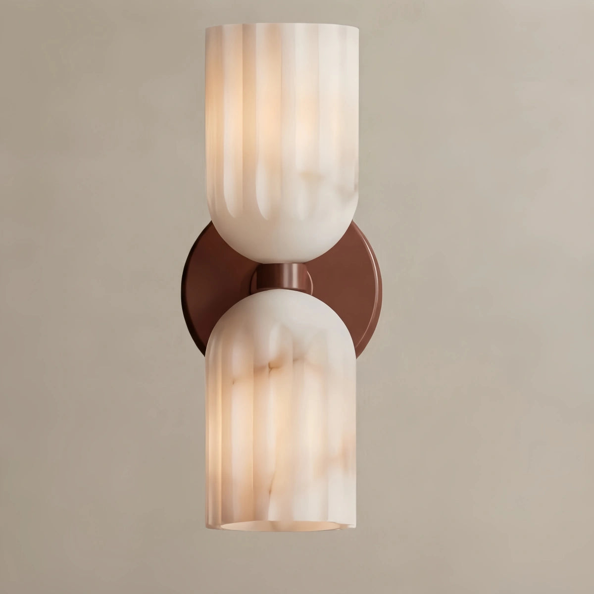 Lunara Minimalist Wall Lamp — Brass & Alabaster for Indoor