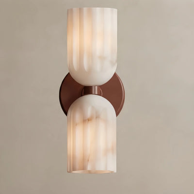 Lunara Minimalist Wall Lamp — Brass & Alabaster for Indoor