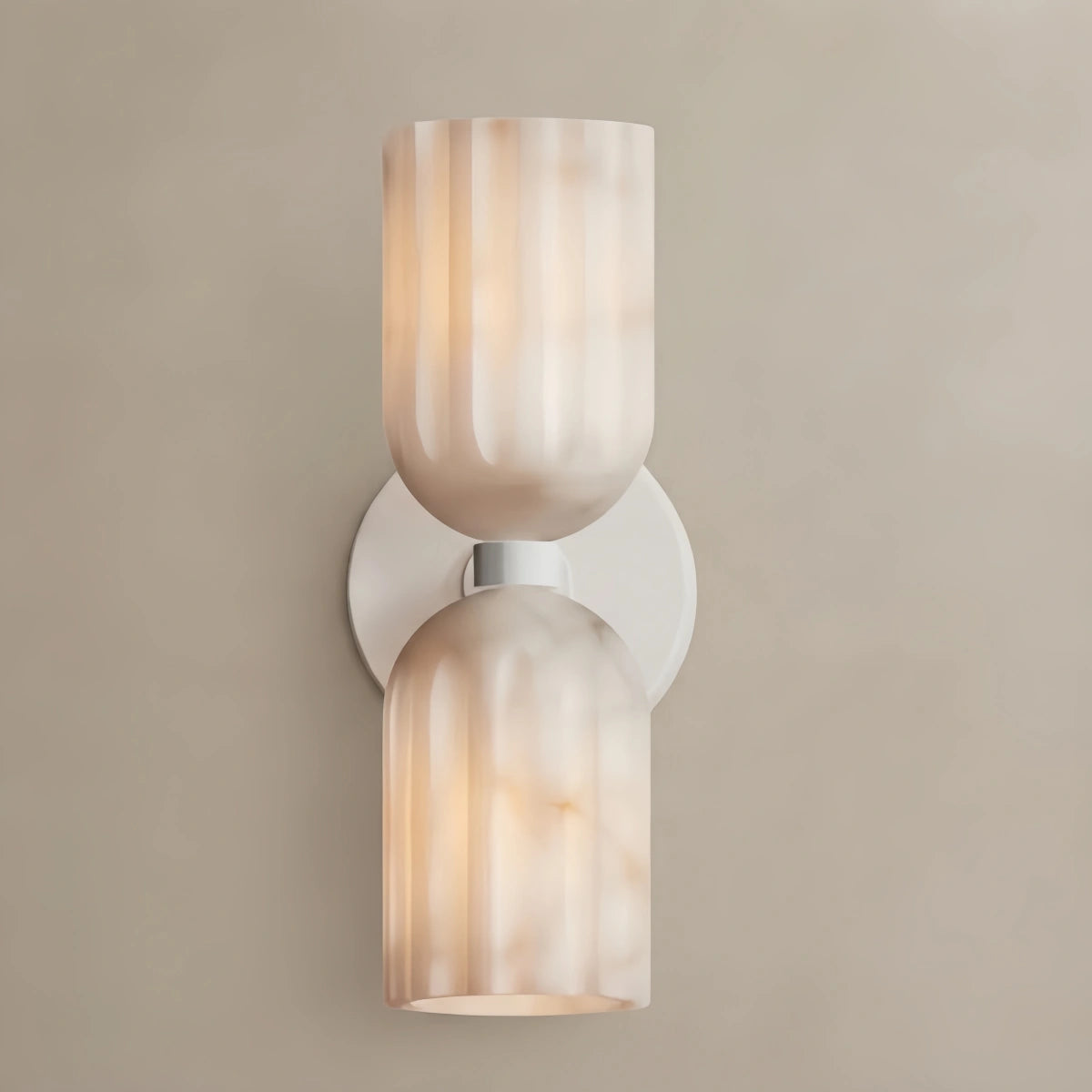 Lunara Minimalist Wall Lamp — Brass & Alabaster for Indoor