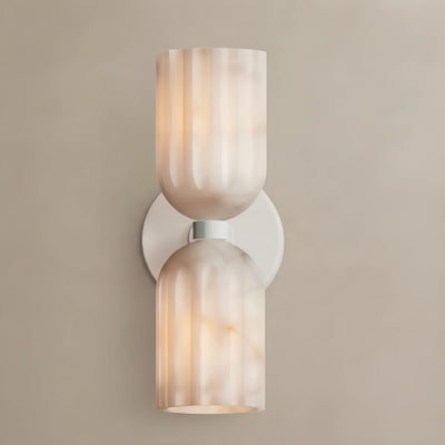 Lunara Minimalist Wall Lamp — Brass & Alabaster for Indoor