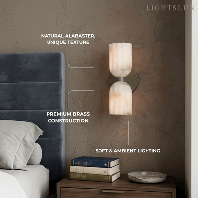 Minimalist Wall Lamp — Brass & Alabaster