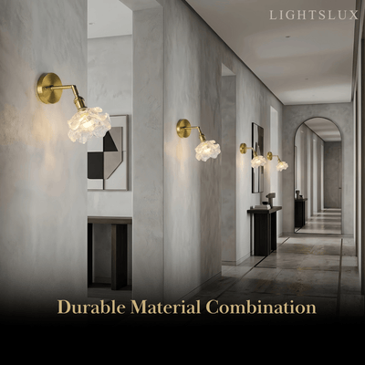 Modern Refined Wall Lamp — Glass & Brass Clear