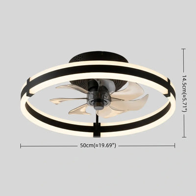 Vivara Modern Semi-Flush Ceiling Fan with Light 