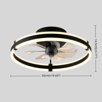 Vivara Modern Semi-Flush Ceiling Fan with Light 