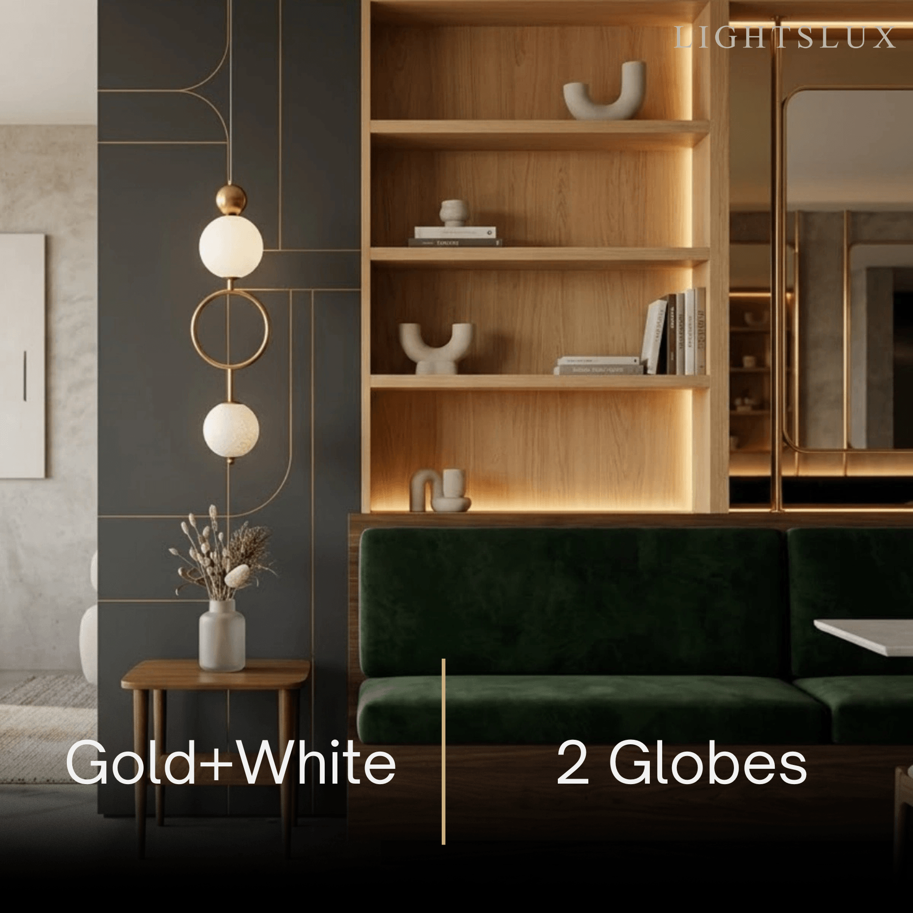 Minimalist Pendant Light — Iron & Glass Gold&White / Silver&White