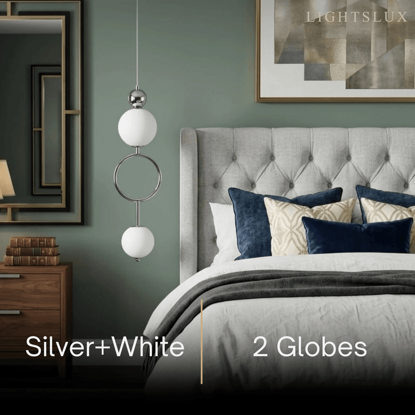 Minimalist Pendant Light — Iron & Glass Gold&White / Silver&White