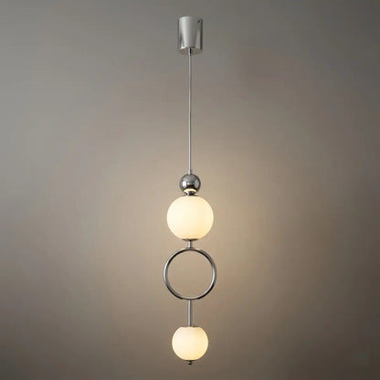 Minimalist Pendant Light — Iron & Glass Gold&White / Silver&White