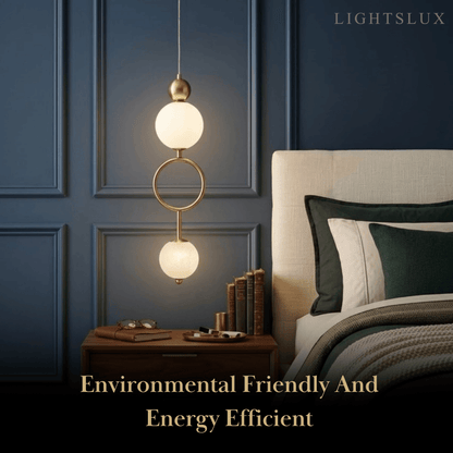 Minimalist Pendant Light — Iron & Glass Gold&White / Silver&White