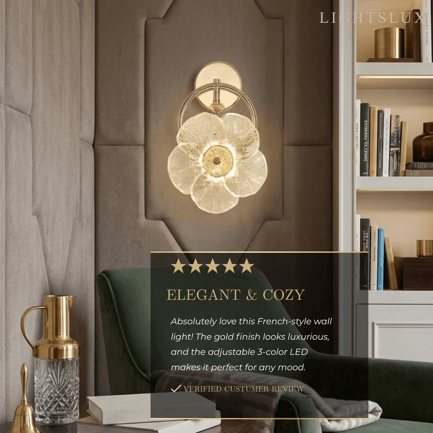 Modern Glass Flower Wall Lamp