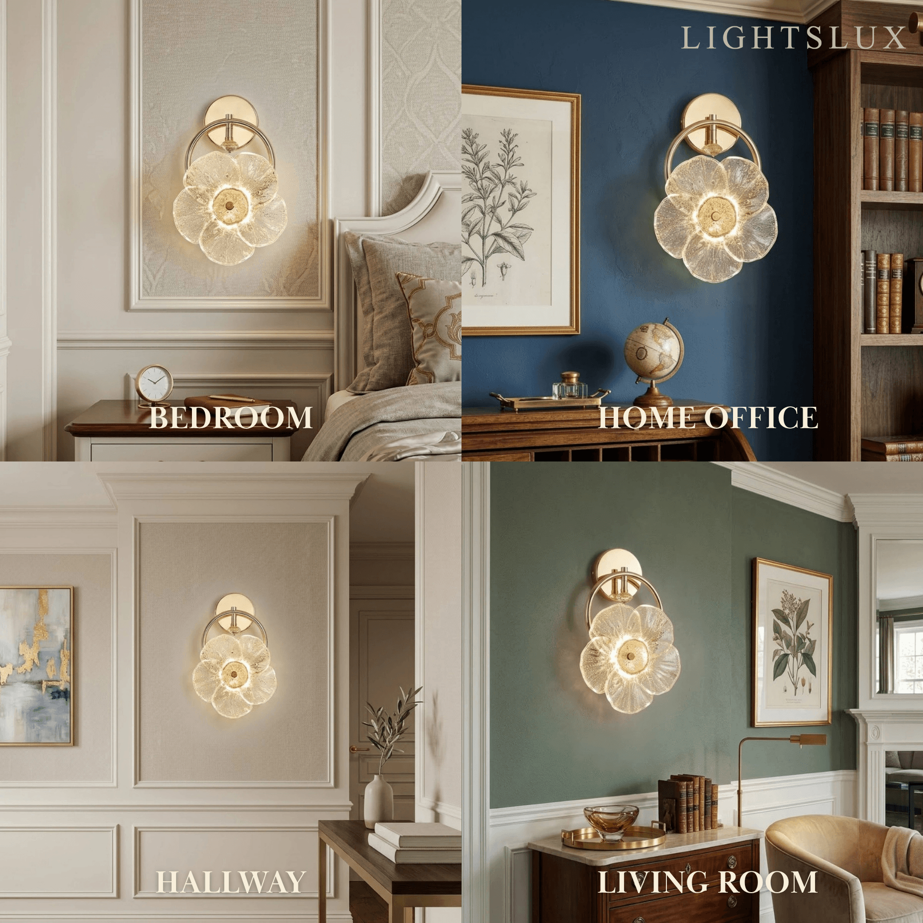 Modern Glass Flower Wall Lamp