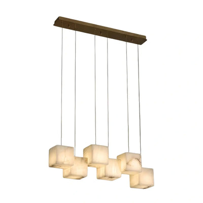 Minimalist Pendant Light — Marble & Stainless Steel White
