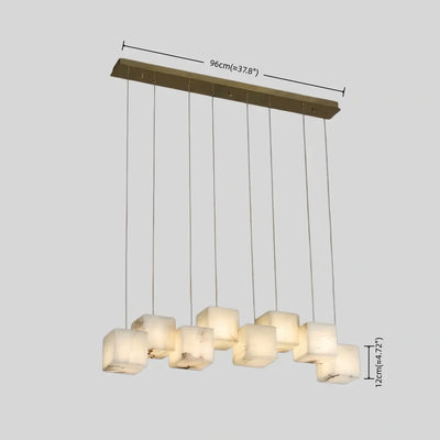 Minimalist Pendant Light — Marble & Stainless Steel White