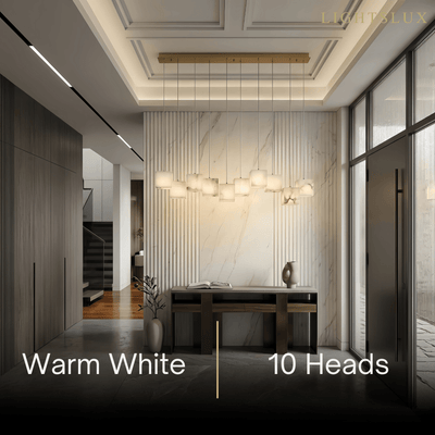 Minimalist Pendant Light — Marble & Stainless Steel White