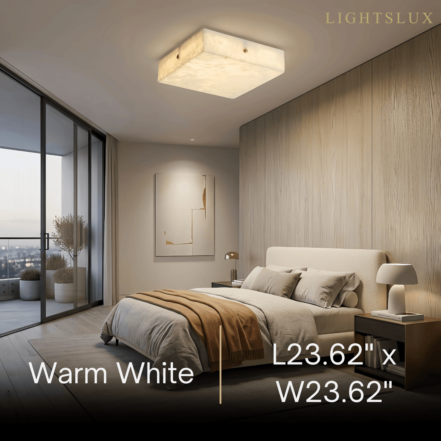 Minimalist Flush Mount Ceiling Light — Brass & Marble White