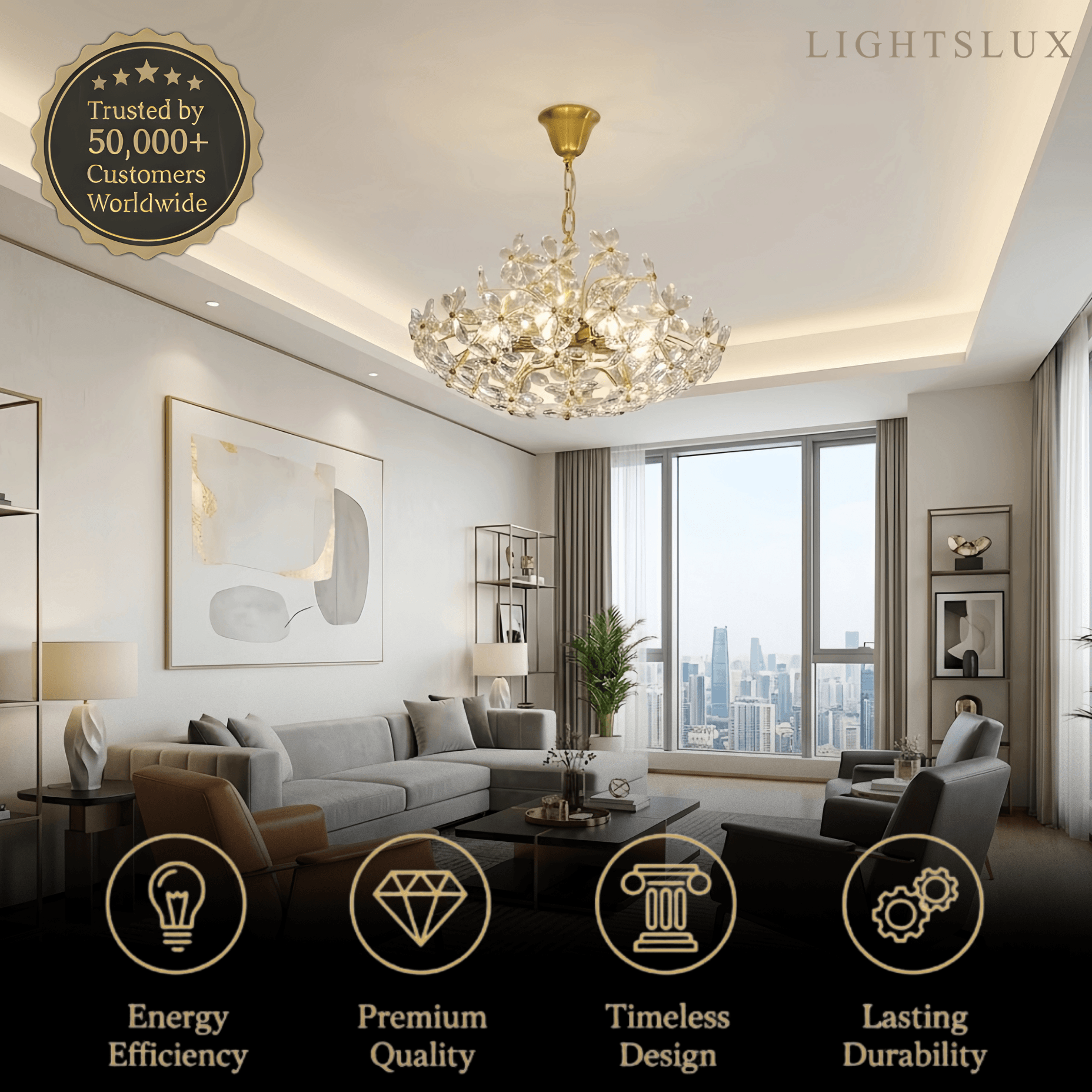 Velora Modern Crystal Pendant Light 