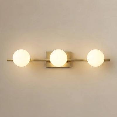 Velora Modern Nordic Wall Lamp — Brass & Glass Milky White for Bathroom