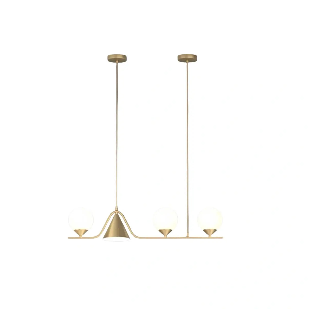 Modern Nordic Pendant Light — Brass & Glass Gold White