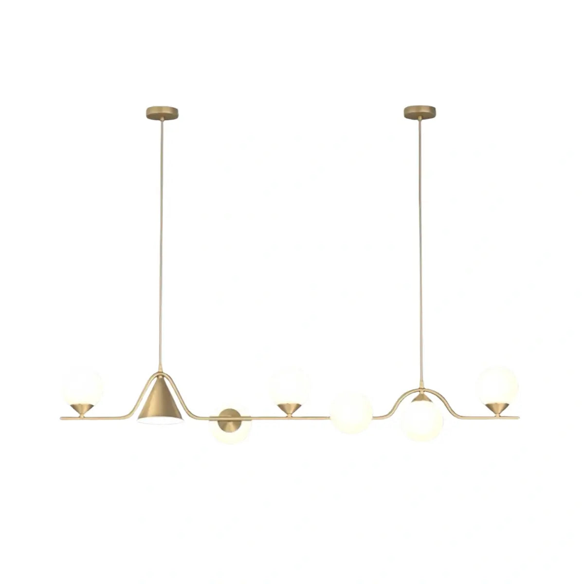 Modern Nordic Pendant Light — Brass & Glass Gold White
