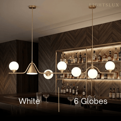 Modern Nordic Pendant Light — Brass & Glass Gold White