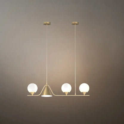 Modern Nordic Pendant Light — Brass & Glass Gold White