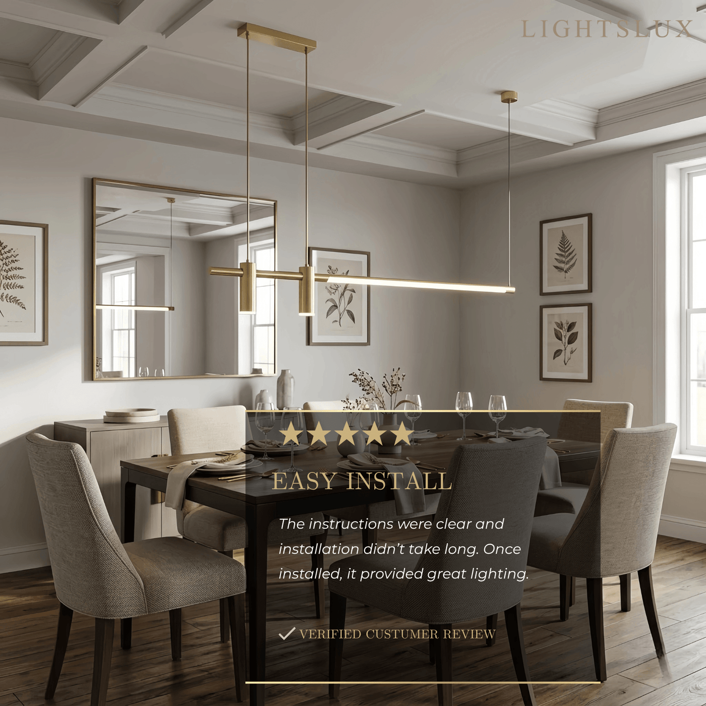 Modern Minimalist Pendant Light — Brass Gold