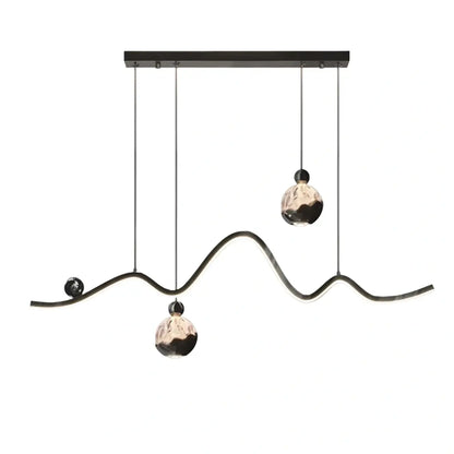 Modern Pendant Light — Iron & Aluminum Glossy Black
