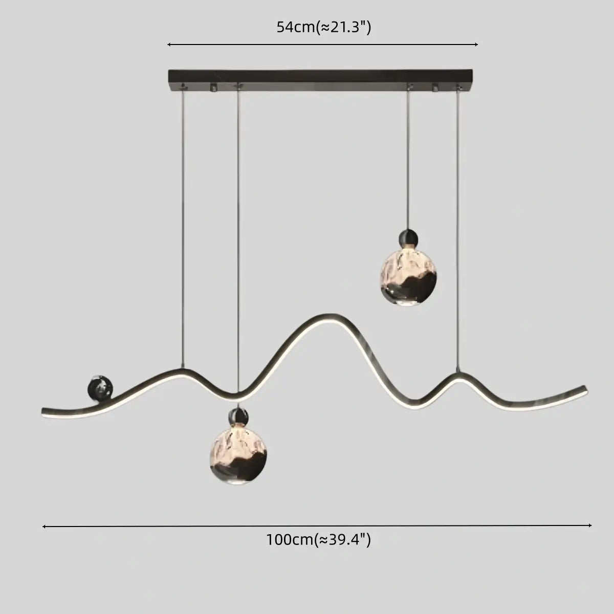 Modern Pendant Light — Iron & Aluminum Glossy Black