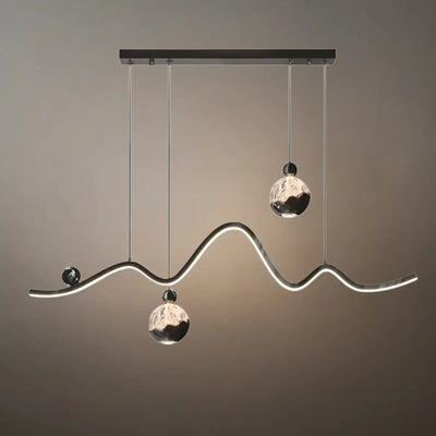 Modern Pendant Light — Iron & Aluminum Glossy Black