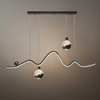 Modern Pendant Light — Iron & Aluminum Glossy Black