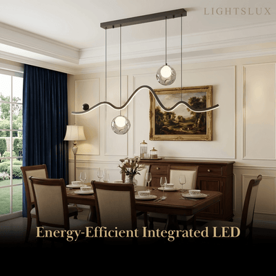 Modern Pendant Light — Iron & Aluminum Glossy Black
