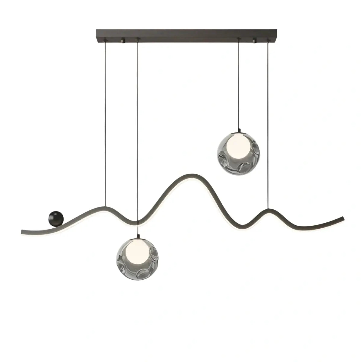 Modern Pendant Light — Iron & Aluminum Glossy Black