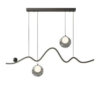 Modern Pendant Light — Iron & Aluminum Glossy Black