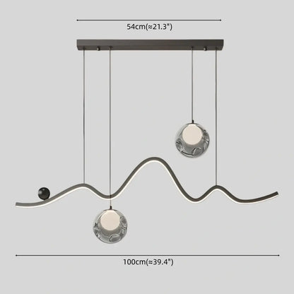 Modern Pendant Light — Iron & Aluminum Glossy Black