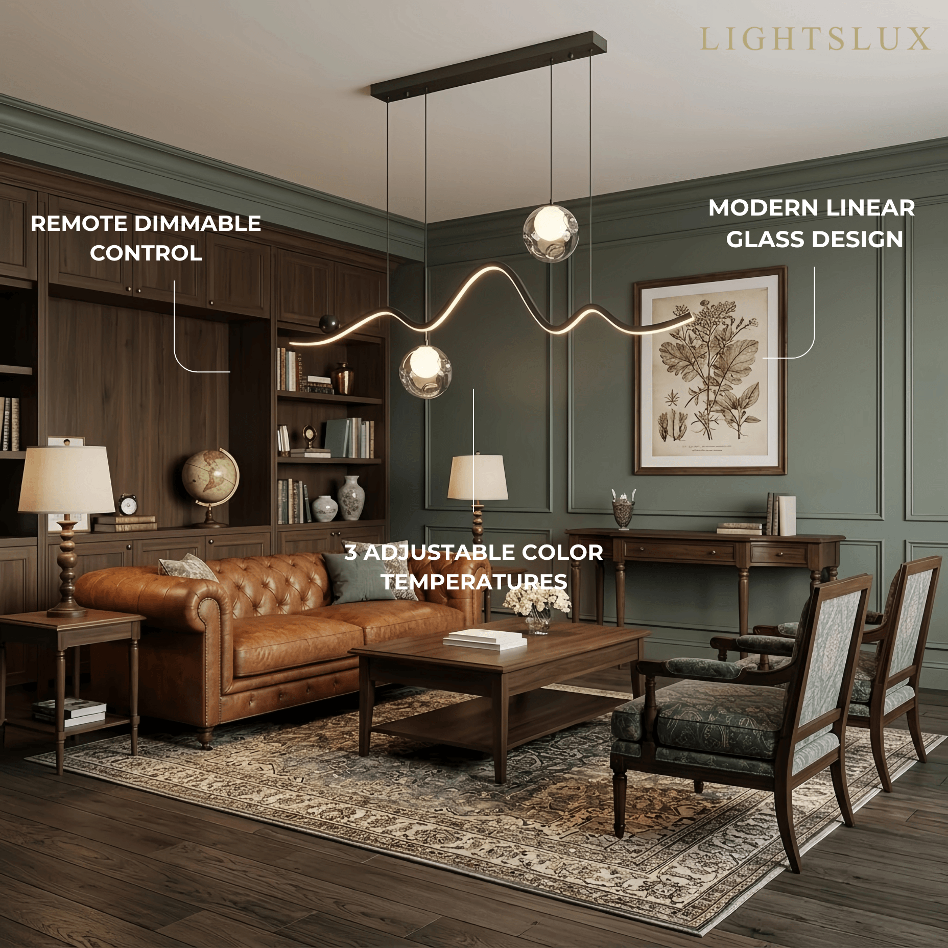 Modern Pendant Light — Iron & Aluminum Glossy Black
