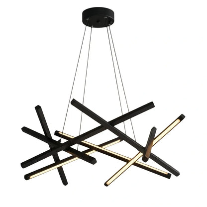 Minimalist Chandelier — Iron & Acrylic Black