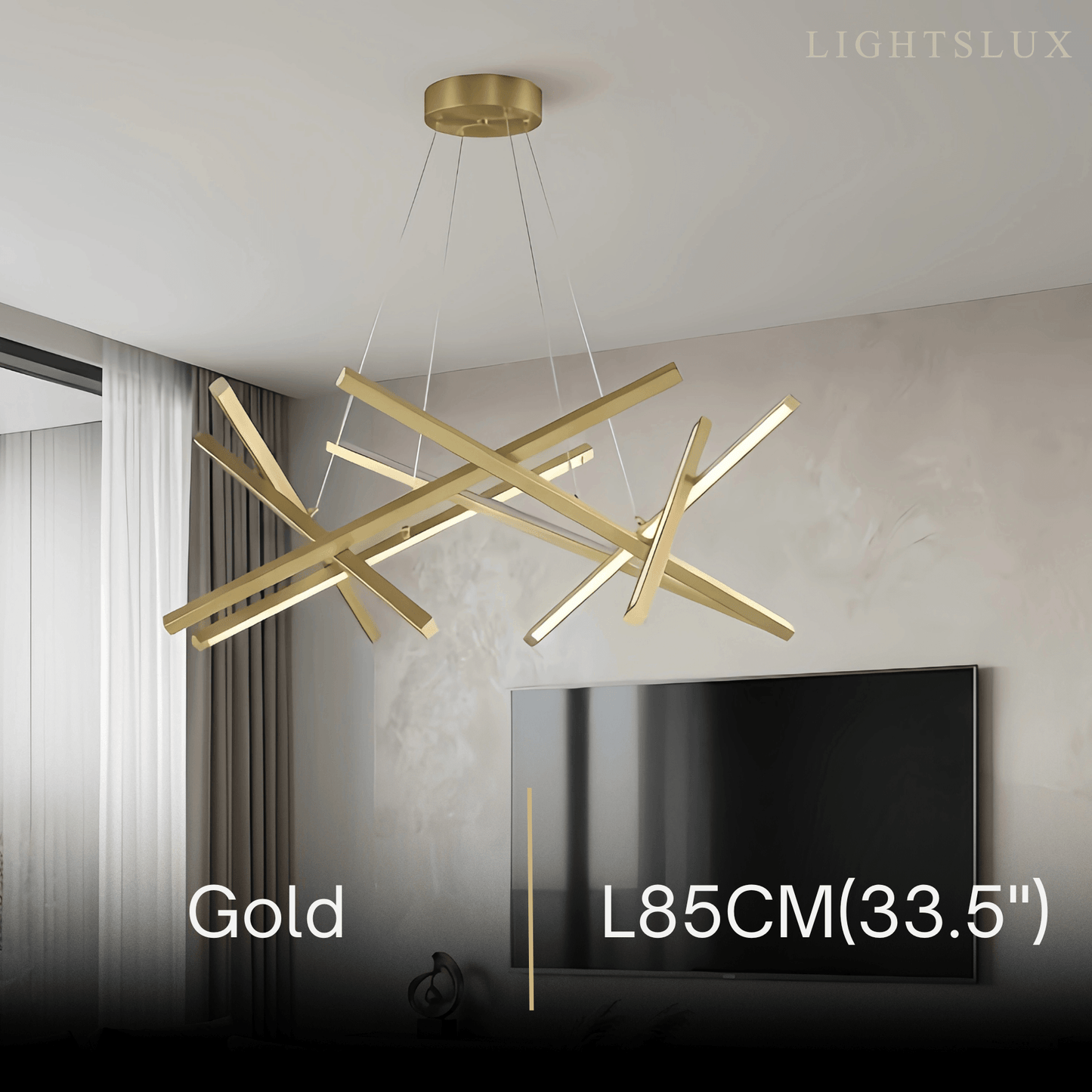 Minimalist Chandelier — Iron & Acrylic Black