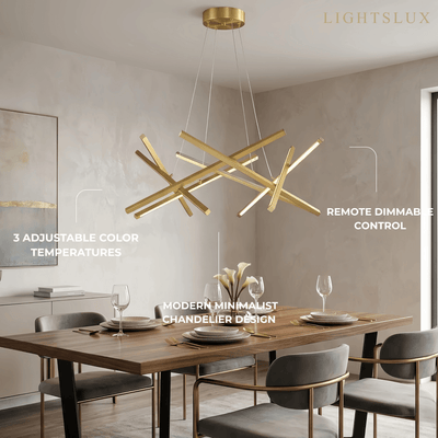 Minimalist Chandelier — Iron & Acrylic Black