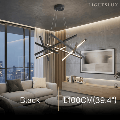 Minimalist Chandelier — Iron & Acrylic Black
