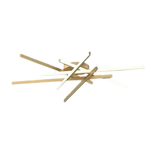 Modern Luxury Semi-Flush Mount Ceiling Light — Brass & Silicone Gold