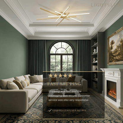 Modern Luxury Semi-Flush Mount Ceiling Light — Brass & Silicone Gold