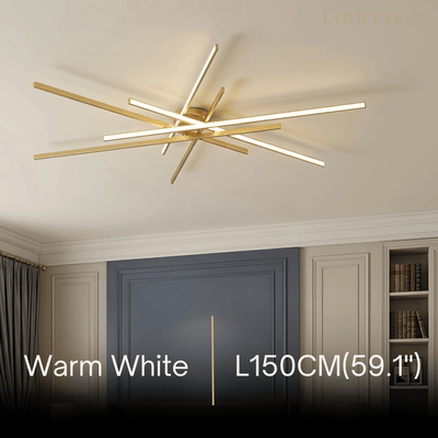 Modern Luxury Semi-Flush Mount Ceiling Light — Brass & Silicone Gold