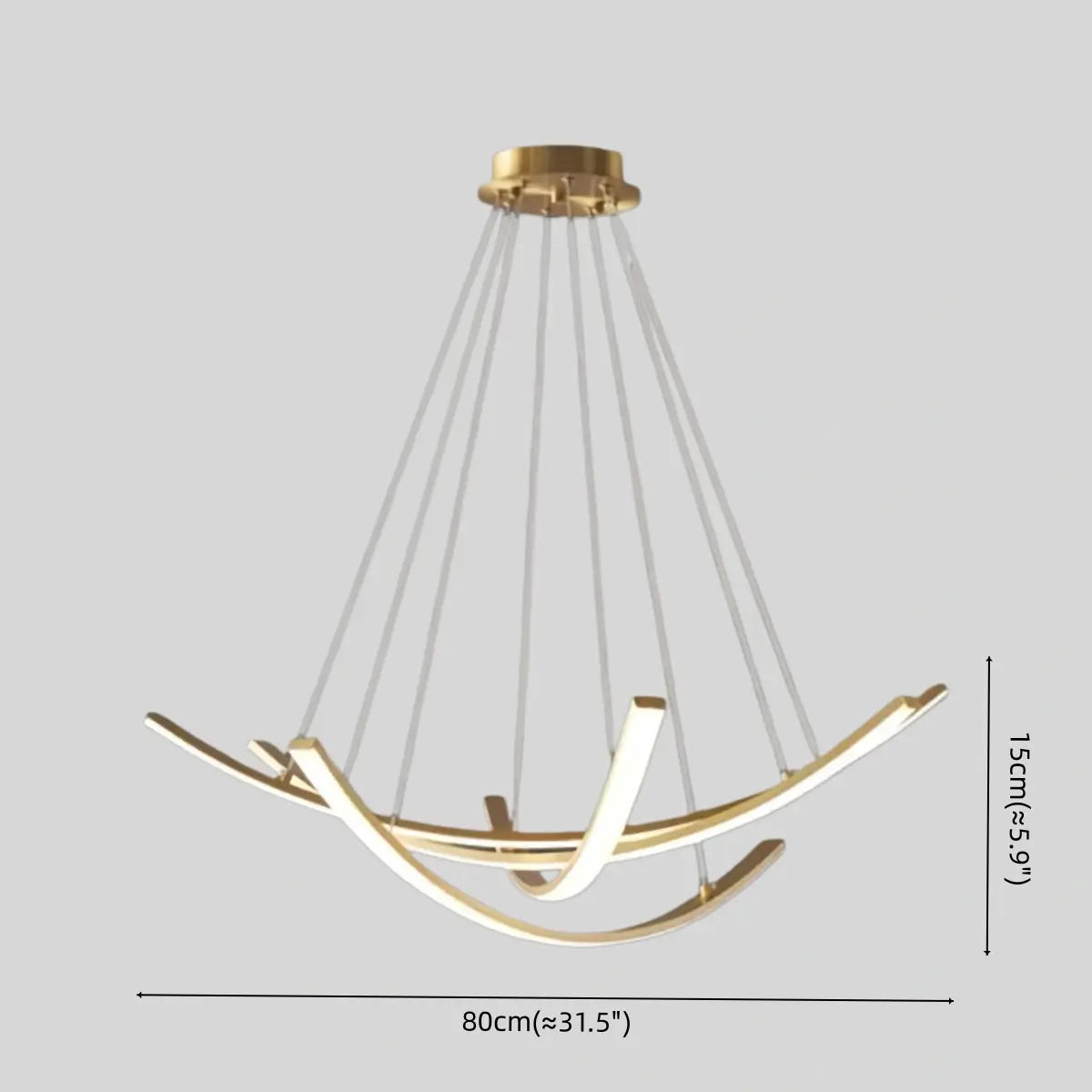 Modern Minimalist Chandelier — Brass Gold