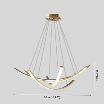 Modern Minimalist Chandelier — Brass Gold