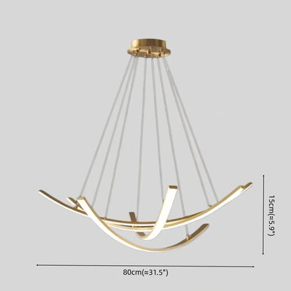 Modern Minimalist Chandelier — Brass Gold