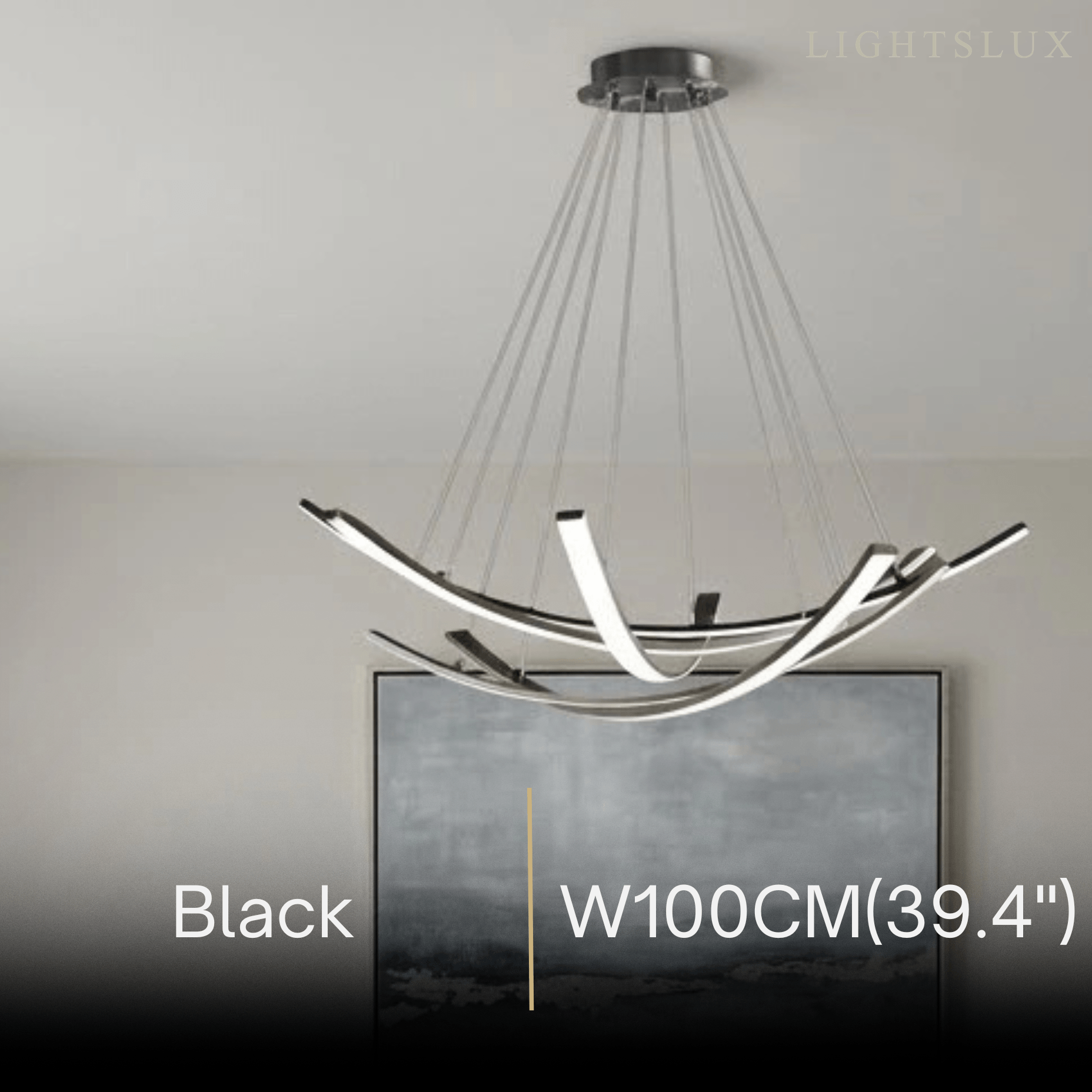 Modern Minimalist Chandelier — Brass Gold