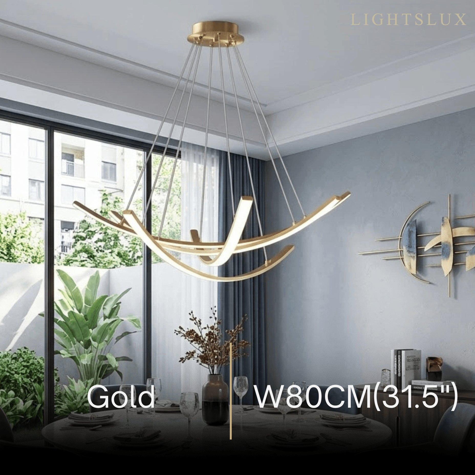 Modern Minimalist Chandelier — Brass Gold